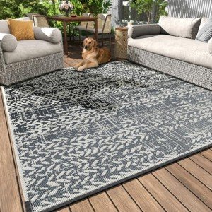 MontVoo Waterproof 5x8 Outdoor Reversible Rug