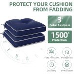 Blue Patio Chair Cushions - 2 Pack, 19"x19