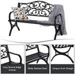 50-Inch Floral Pattern Outdoor Garden Bench