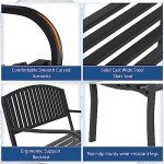 Weatherproof Heavy-Duty Wrought Iron Outdoor Bench