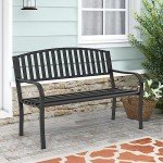 Weatherproof Heavy-Duty Wrought Iron Outdoor Bench