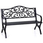 50-Inch Floral Pattern Outdoor Garden Bench