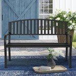 Weatherproof Heavy-Duty Wrought Iron Outdoor Bench