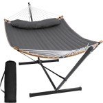 SUNCREAT Double Portable Hammock with Stand - Dark Gray