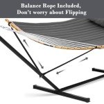SUNCREAT Double Portable Hammock with Stand - Dark Gray