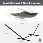 SUNCREAT Double Portable Hammock with Stand - Dark Gray