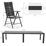 11-Piece Outdoor Dining Set with Folding Chairs