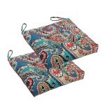 Blue Trumpet Floral Patio Seat Cushion Set
