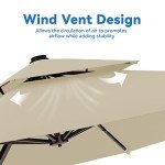 Beige 10x13FT Rotating Patio Umbrella for Outdoors