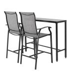 3-Piece Outdoor Bar Set with 2 Stools