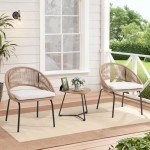 3-Piece Woven Rope Patio Bistro Set