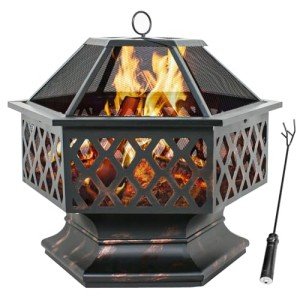 Hex-Shaped 24 Inch Portable Steel Fire Pit