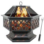Hex-Shaped 24 Inch Portable Steel Fire Pit