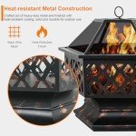 Hex-Shaped 24 Inch Portable Steel Fire Pit