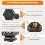 Hex-Shaped 24 Inch Portable Steel Fire Pit