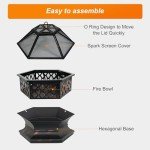 Hex-Shaped 24 Inch Portable Steel Fire Pit
