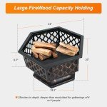 Hex-Shaped 24 Inch Portable Steel Fire Pit