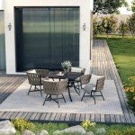Outdoor 5-Piece Dining Set with Swivel Chairs