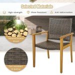 5-Piece Patio Dining Set with Wicker Chairs