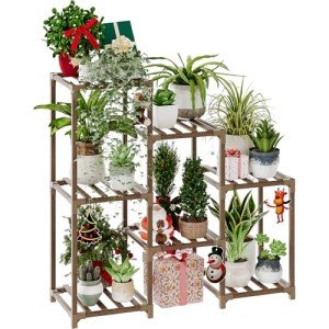 Bamworld 3-Tier Wooden Plant Stand for Indoor/Outdoor