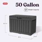 Keter Kentwood 50 Gallon Deck Box - Dark Grey