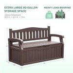 Greesum 70 Gallon Waterproof Outdoor Storage Bench