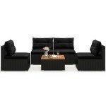 Tangkula 5-Piece Outdoor Rattan Sofa Set