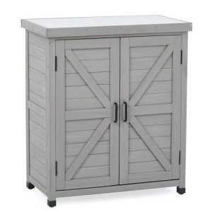 Outdoor Potting Bench with Storage Cabinet