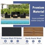 Tangkula 5-Piece Outdoor Rattan Sofa Set