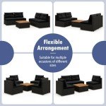 Tangkula 5-Piece Outdoor Rattan Sofa Set