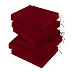 Outdoor Chair Cushions Set of 6 - Dark Red