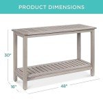 Eucalyptus 48" Console Table for Indoor Outdoor Use