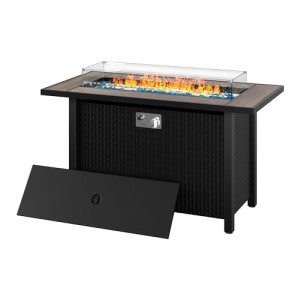 Shintenchi 45" Propane Fire Pit Table - Brown