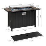 Shintenchi 45" Propane Fire Pit Table - Brown