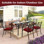 Outdoor Chair Cushions Set of 6 - Dark Red