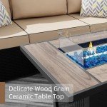 Shintenchi 45" Propane Fire Pit Table - Brown