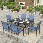 7-Piece Outdoor Patio Dining Set with Umbrella Holes