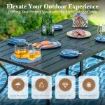 7-Piece Outdoor Patio Dining Set with Umbrella Holes