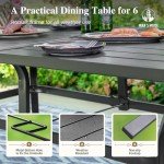 7-Piece Outdoor Patio Dining Set with Umbrella Holes