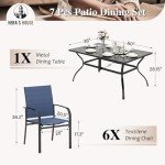 7-Piece Outdoor Patio Dining Set with Umbrella Holes