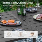 7-Piece Outdoor Patio Dining Set with Umbrella Holes