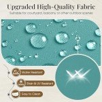 Teal Waterproof Patio Chair Cushions Set of 4