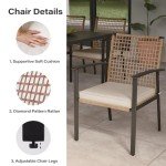 7-Piece Outdoor Wicker Dining Set with Cushions