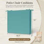Teal Waterproof Patio Chair Cushions Set of 4