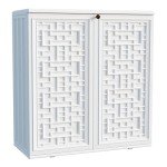 Off-White Waterproof Outdoor Storage Cabinet