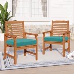 Teal Waterproof Patio Chair Cushions Set of 4