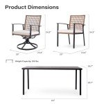 7-Piece Outdoor Wicker Dining Set with Cushions