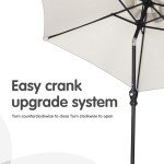 7.5FT Beige Patio Umbrella with Tilt Crank