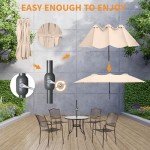 15ft Double-Sided Patio Umbrella with Crank Handle