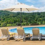 7.5FT Beige Patio Umbrella with Tilt Crank